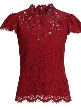 Generation love Red Lace Short Sleeve lace Top.